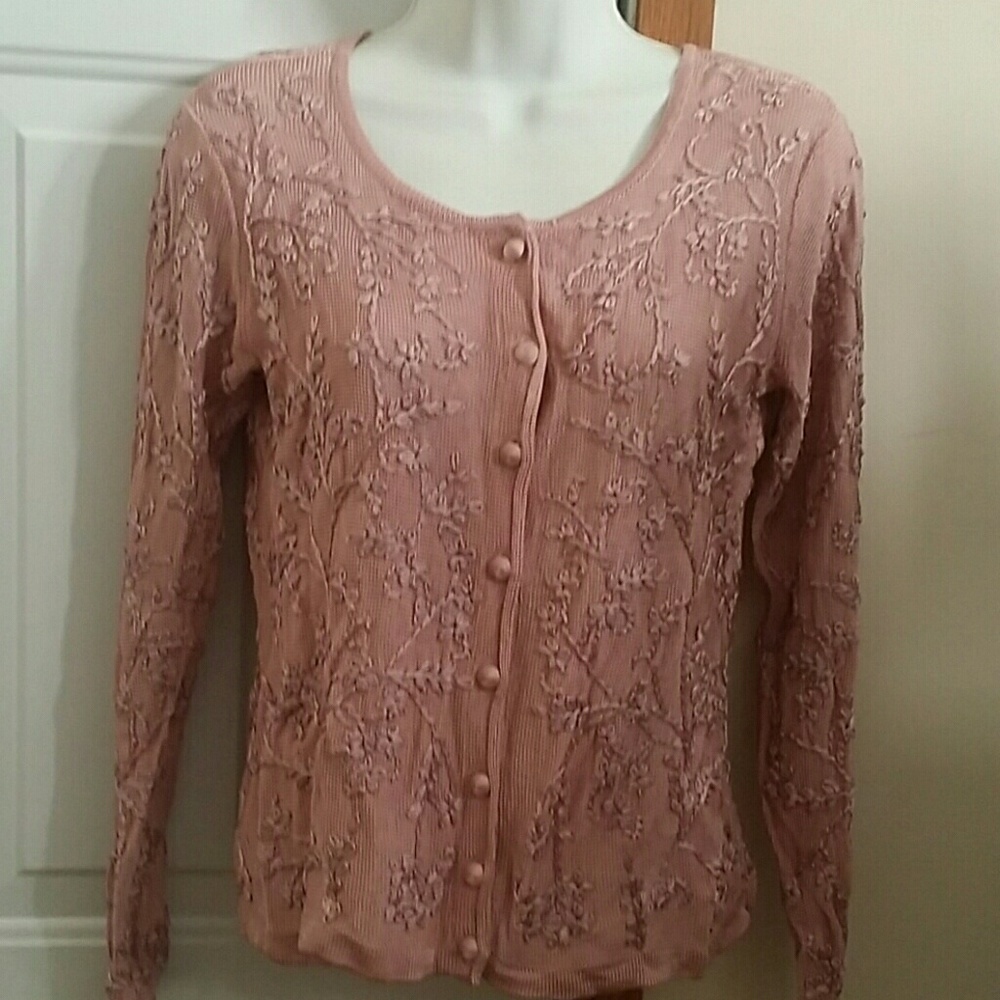 Dana Buchman Petite Pink Sweater, Sz Med